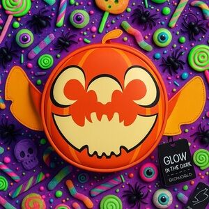 Disney Bioworld Pumpkin Stitch Glow-in-the-Dark Crossbody Bag • Halloween • NWT